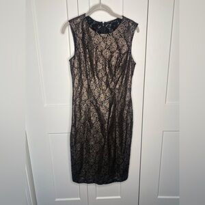 🚫SOLD🚫 White House Black Market Metallic Copper Lace Embroidered Dress